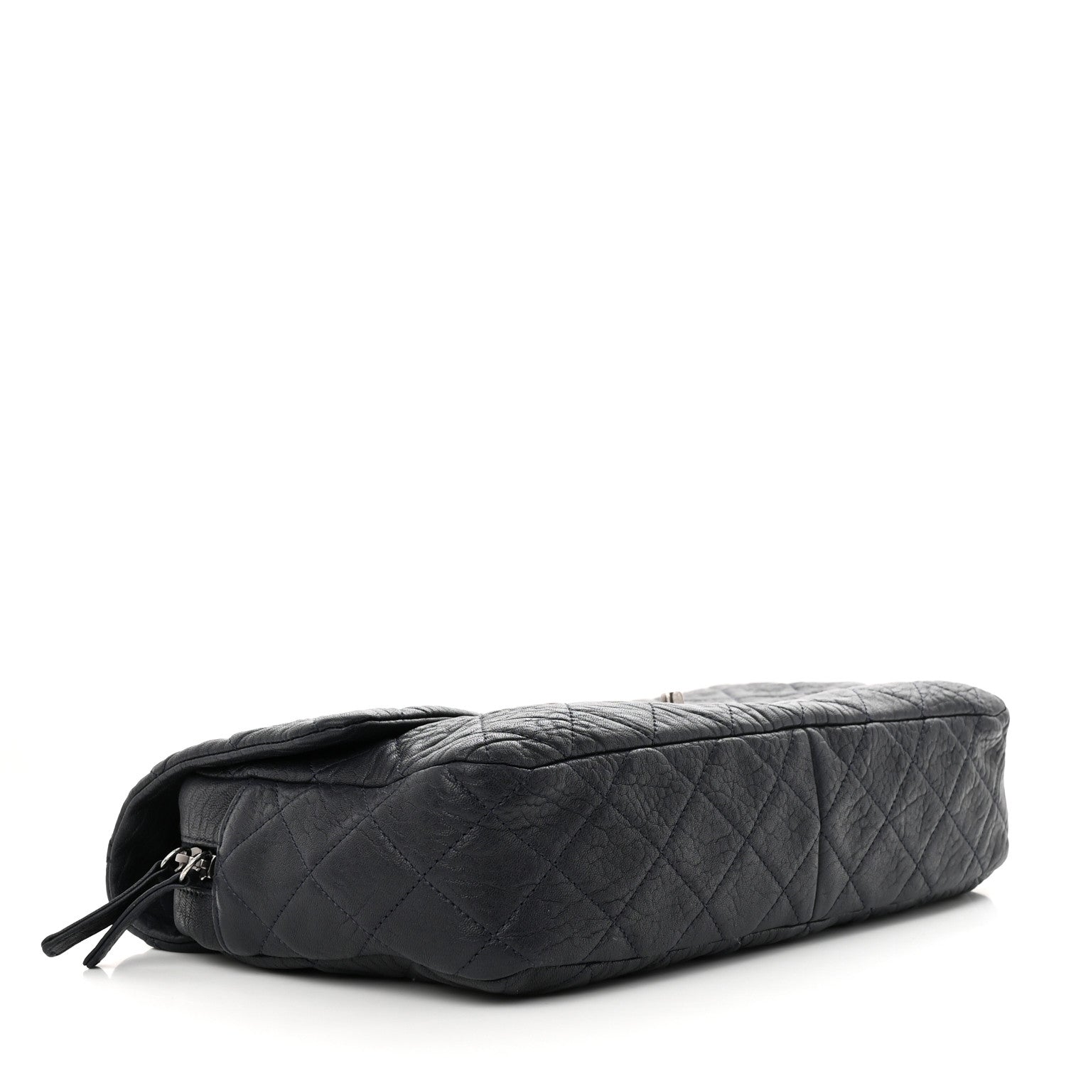 Chanel Sheepskin Quilted Jumbo Easy Flap Navy Blue 4 of 12