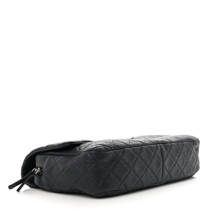 Chanel Sheepskin Quilted Jumbo Easy Flap Navy Blue 4 of 12