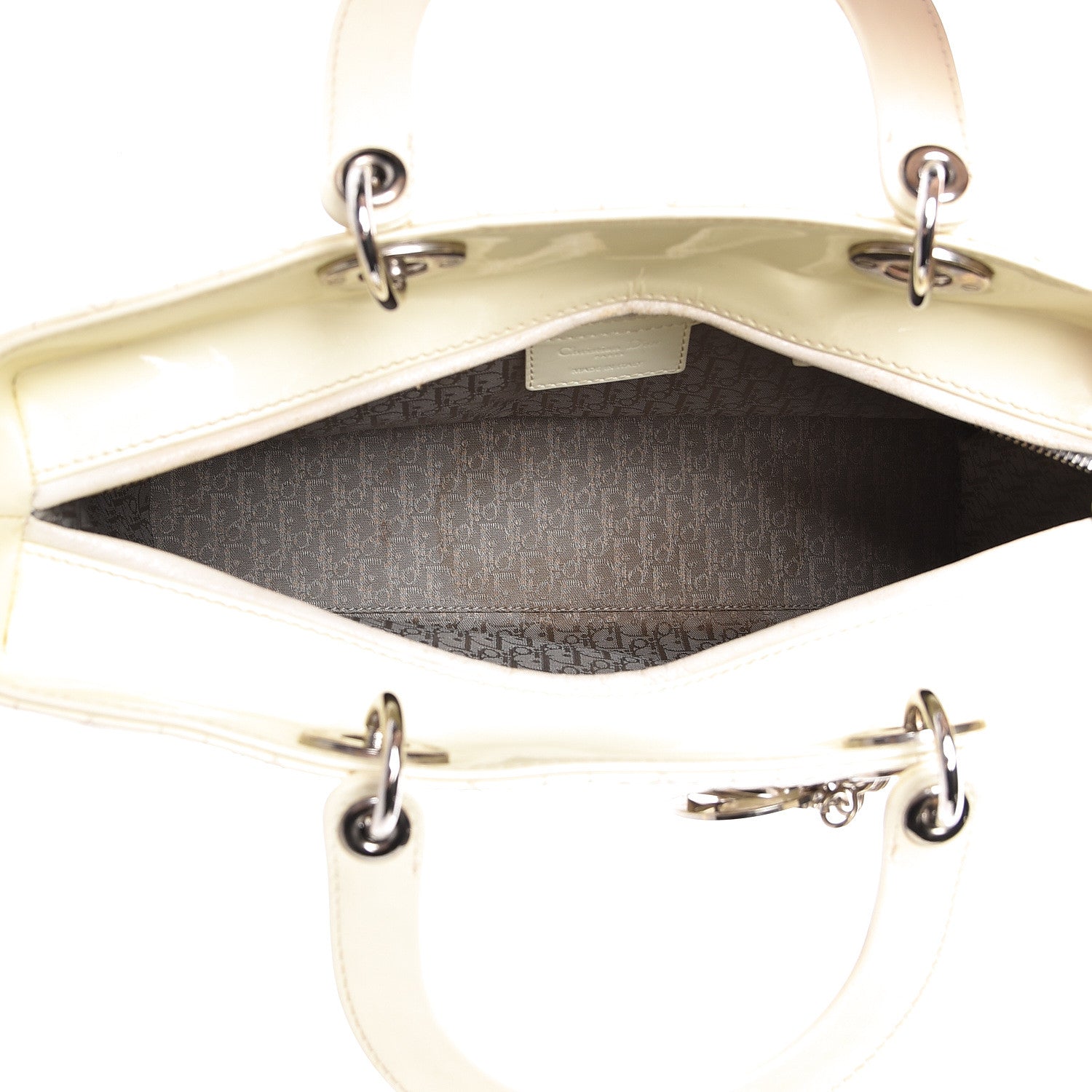 Christian Dior Patent Cannage Large Lady Dior White 5 of 15
