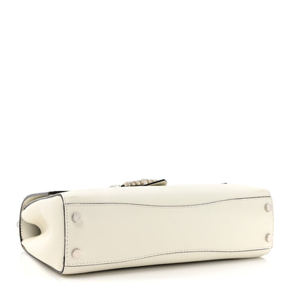 Jimmy Choo Calfskin Crystal Medium Cheri Top Handle Bag Milk 4 of 16