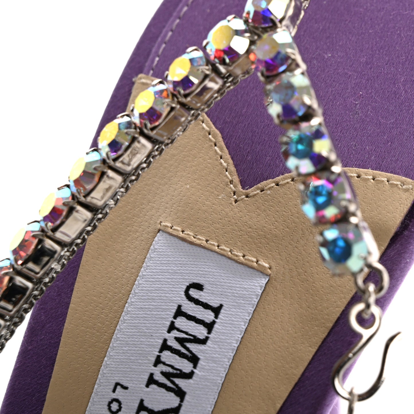 Satin PVC Crystal Saeda 100 Sandals 38 Wisteria