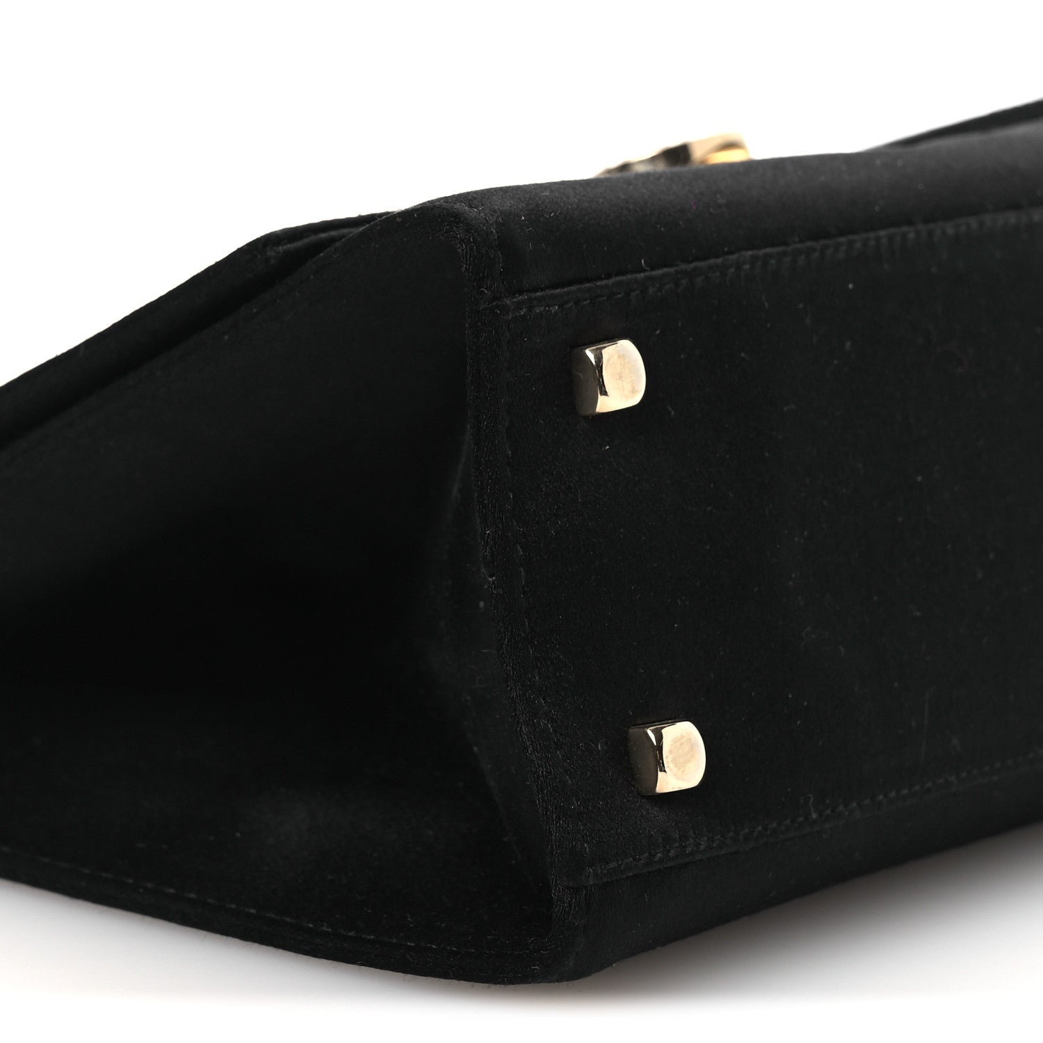 Salvatore Ferragamo Satin Crystal Gancini Chain Flap Bag Black 8 of 13