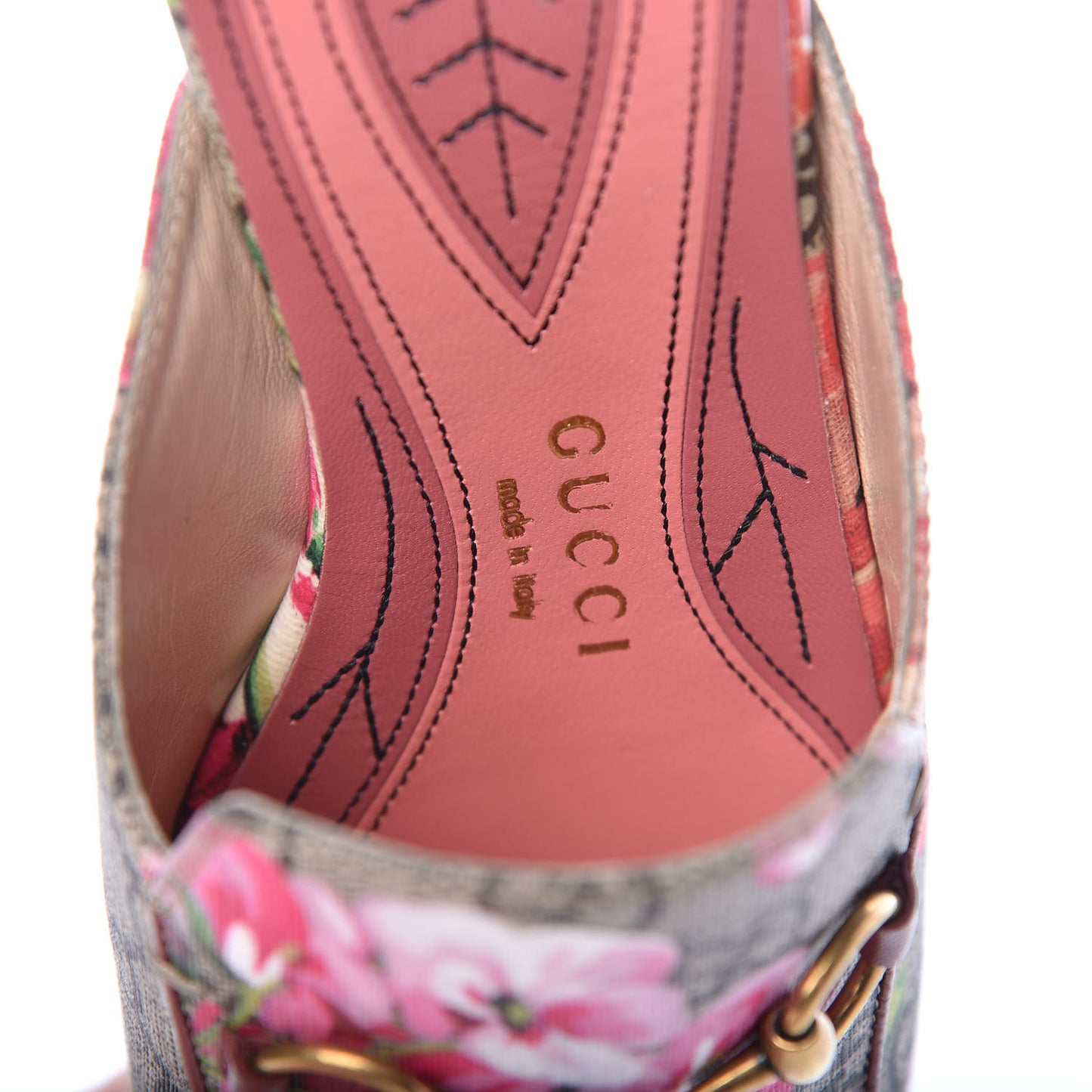 GG Supreme Monogram Blooms Womens Princetown Slippers 36.5 Beige Multicolor Dry Rose