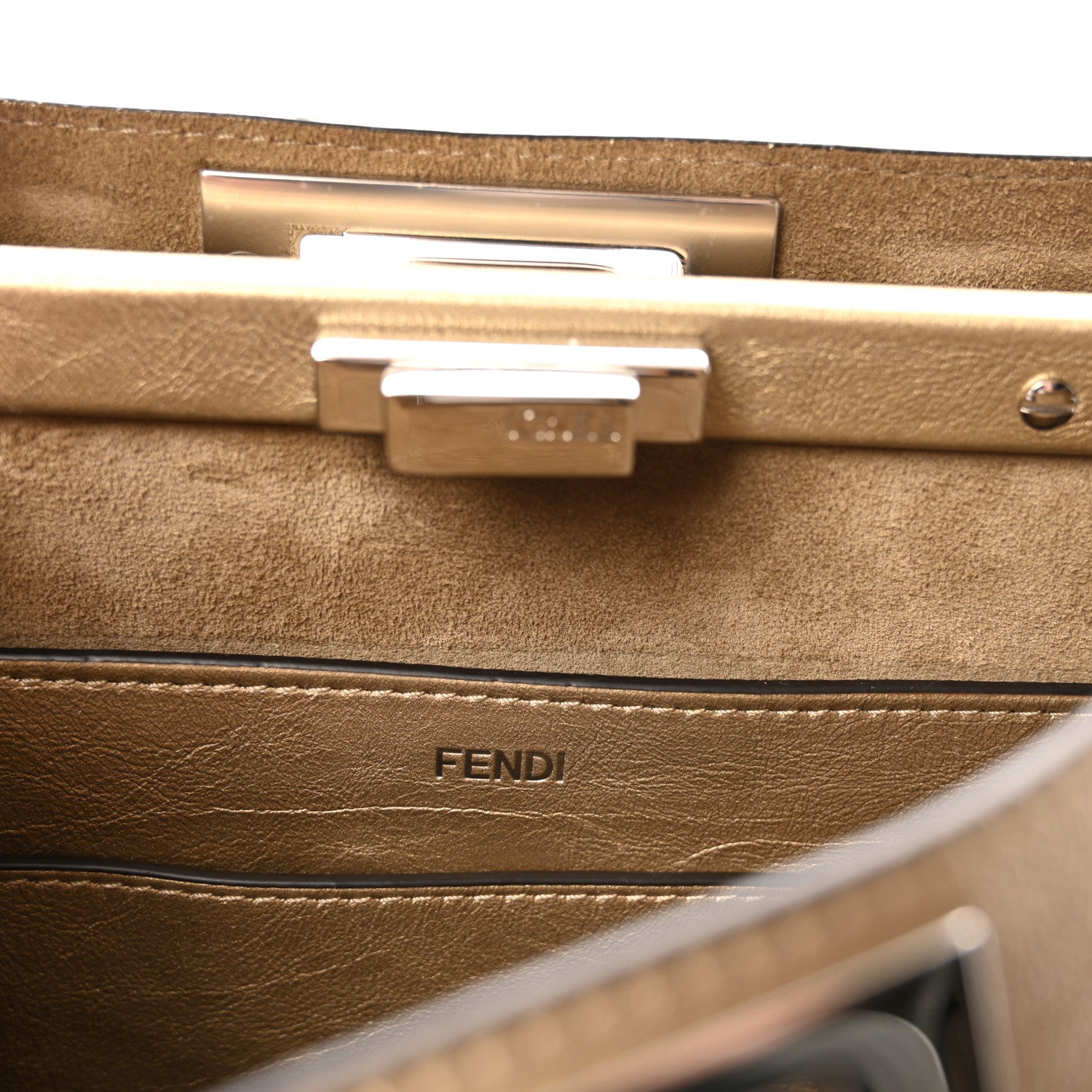 Fendi Metallic Vitello Medium Soft Peekaboo  Gold 6 of 9