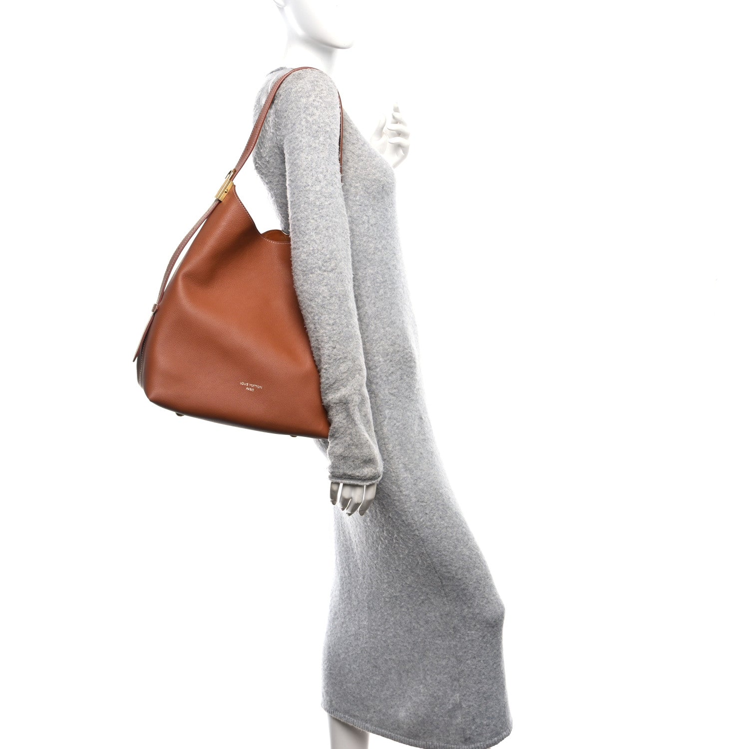 Louis Vuitton Grained Calfskin Low Key Hobo MM Cognac 2 of 11