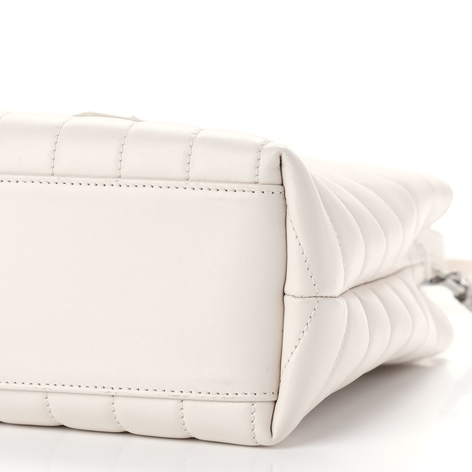 Saint Laurent Calfskin Y Quilted Monogram Small Loulou Shopper Cream Souffle 6 of 8