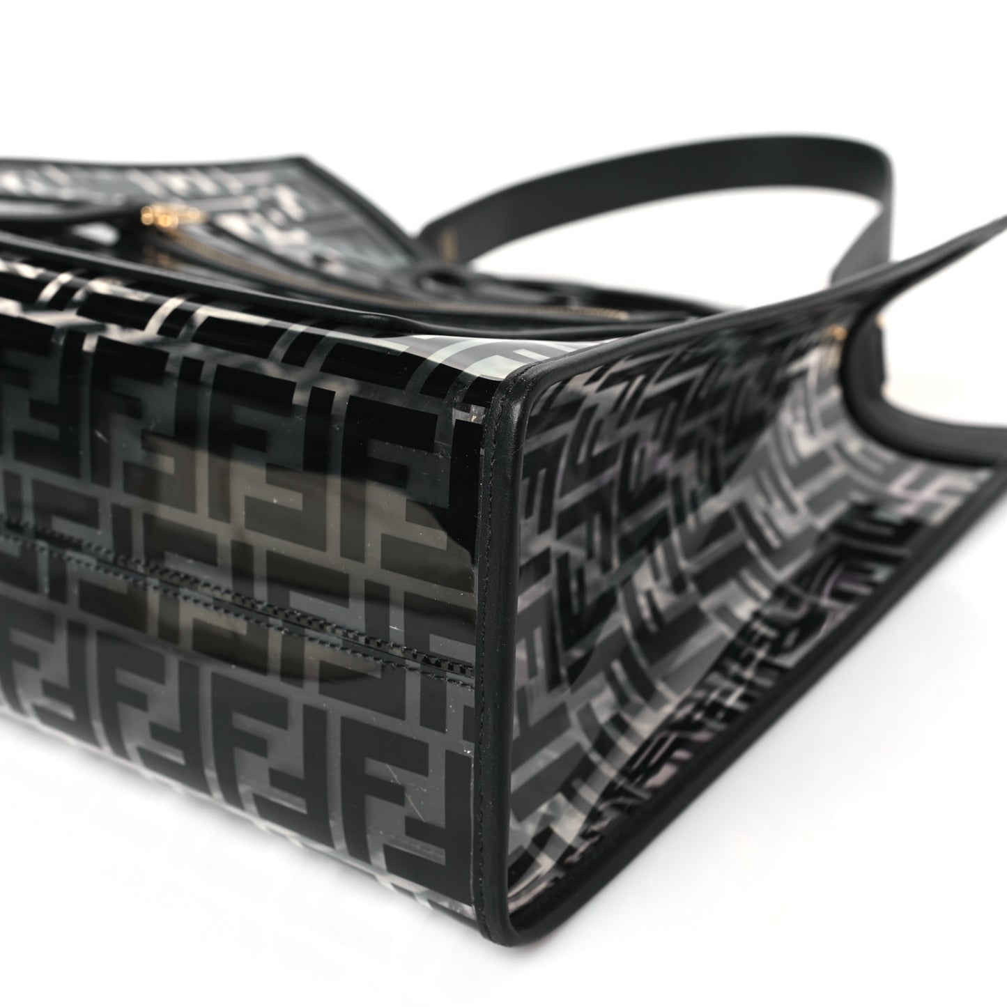 TPU FF Vitello Century Plexiglass Medium Runaway Shopper Tote Black