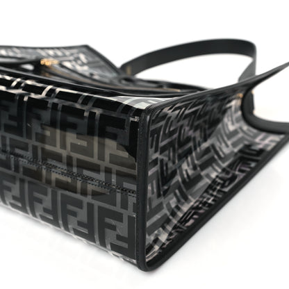 Fendi TPU FF Vitello Century Plexiglass Medium Runaway Shopper Tote Black 8 of 9