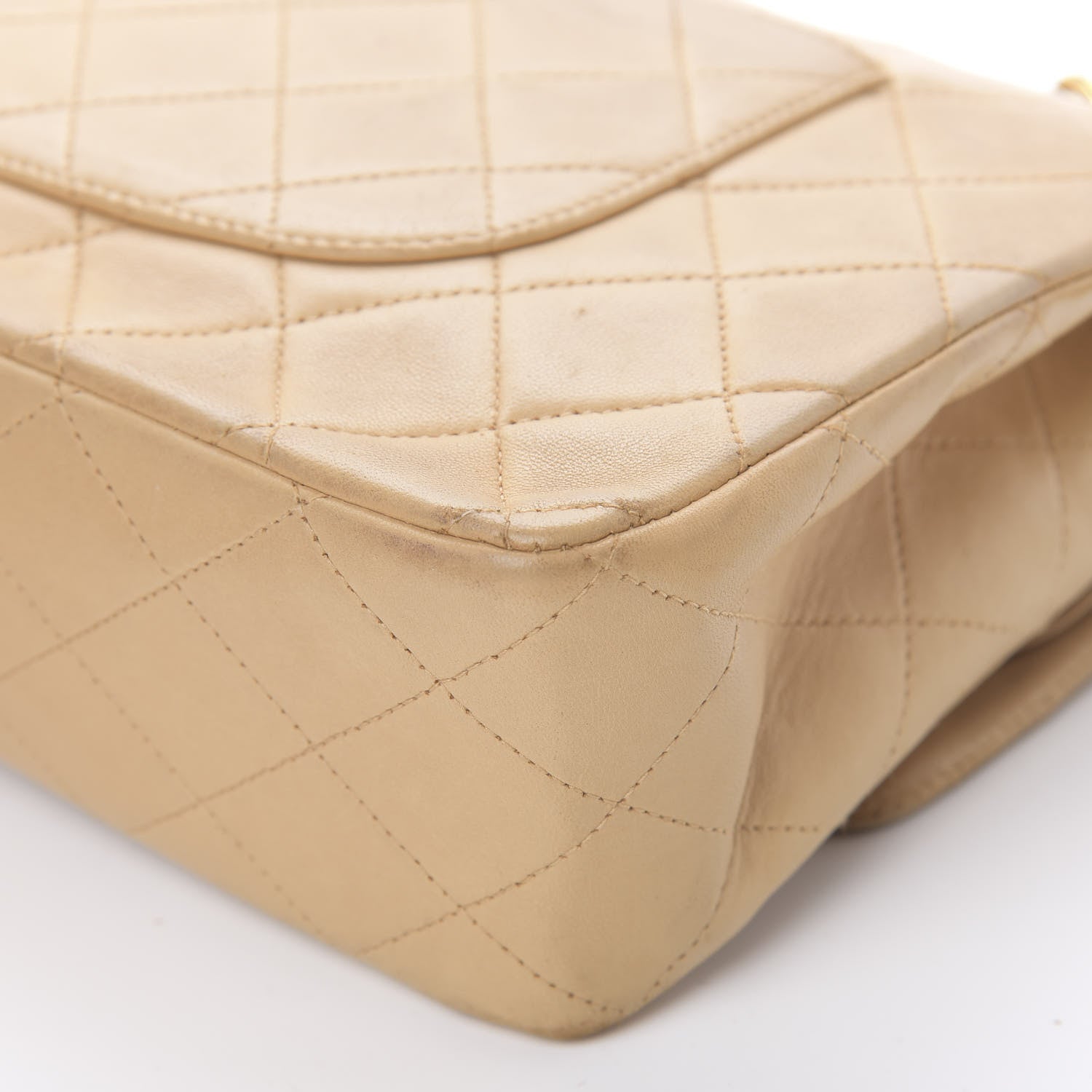 Chanel Lambskin Quilted Medium Double Flap Beige 12 of 16