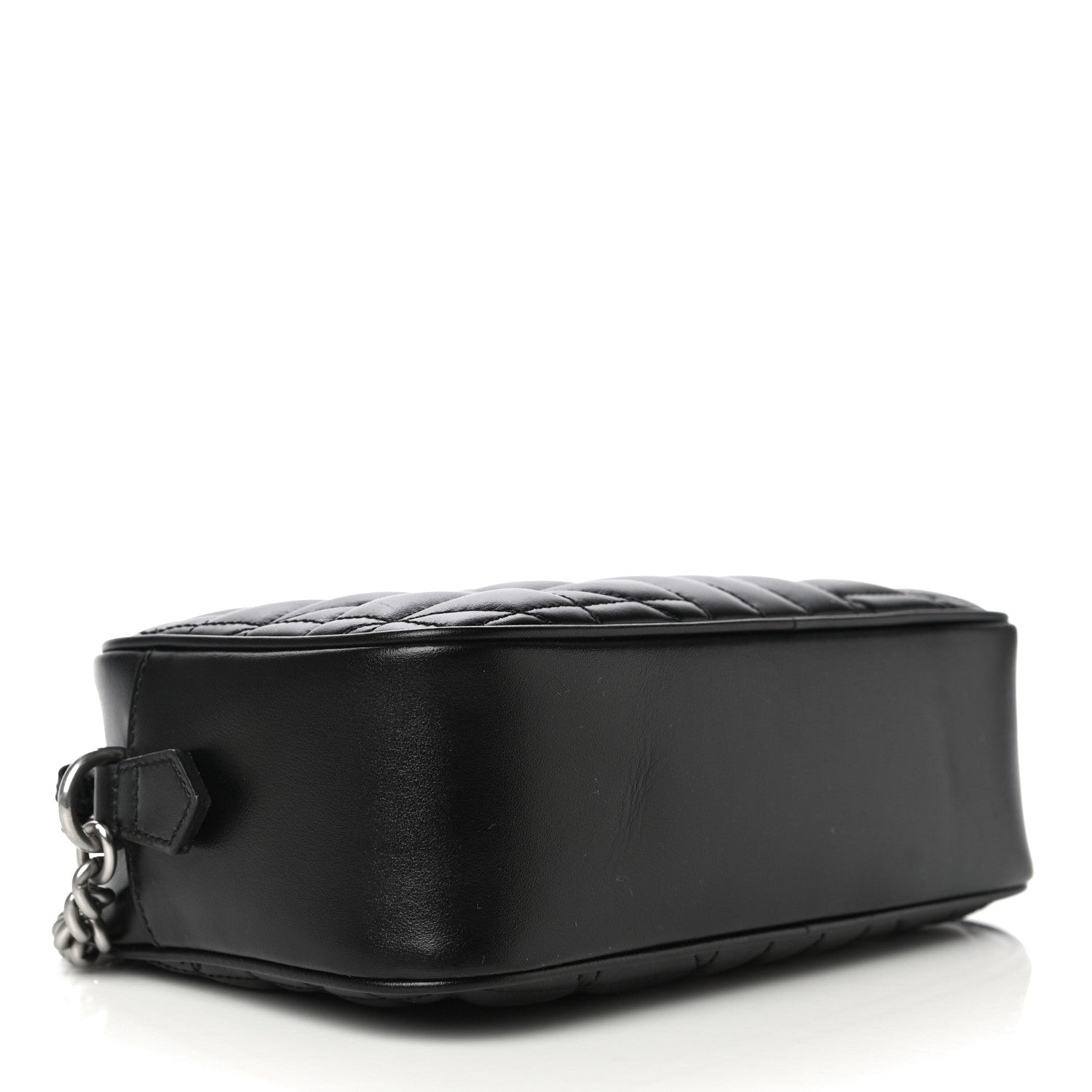 Gucci Calfskin Matelasse Aria Small GG Marmont Chain Shoulder Bag Black 4 of 13