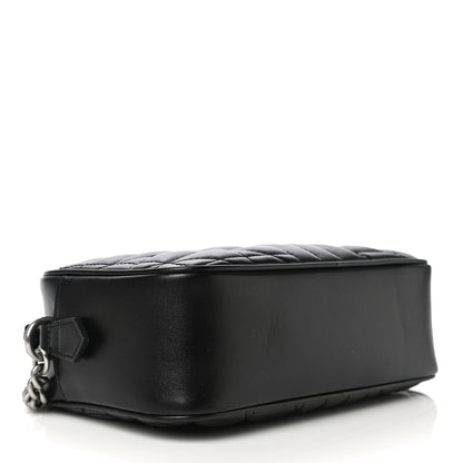Gucci Calfskin Matelasse Aria Small GG Marmont Chain Shoulder Bag Black 4 of 13