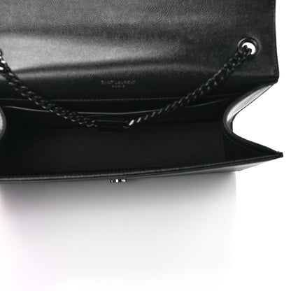 Saint Laurent Grain De Poudre Medium Classic Monogram Kate Satchel Black 5 of 9