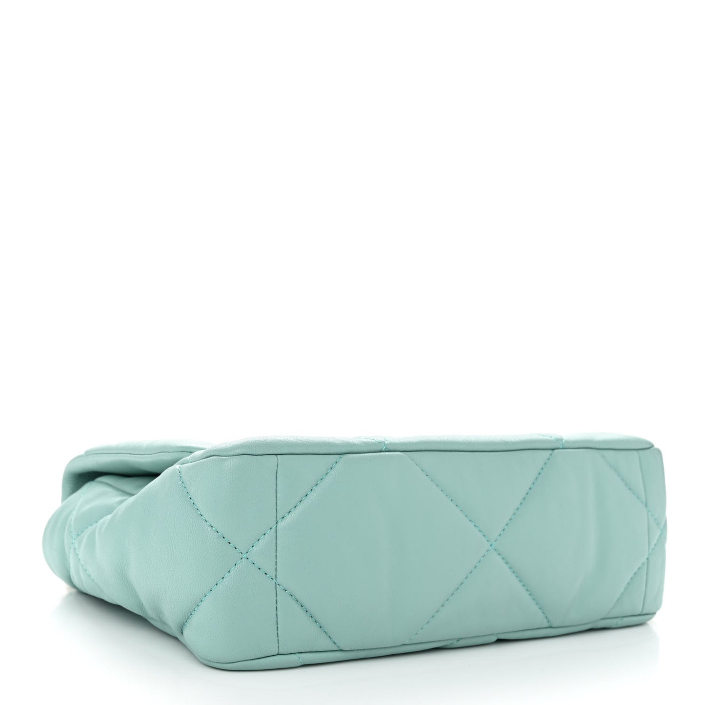 Goatskin Quilted Medium Chanel 19 Flap Light Blue