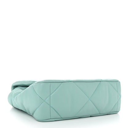 Chanel Goatskin Quilted Medium Chanel 19 Flap Light Blue 4 of 11