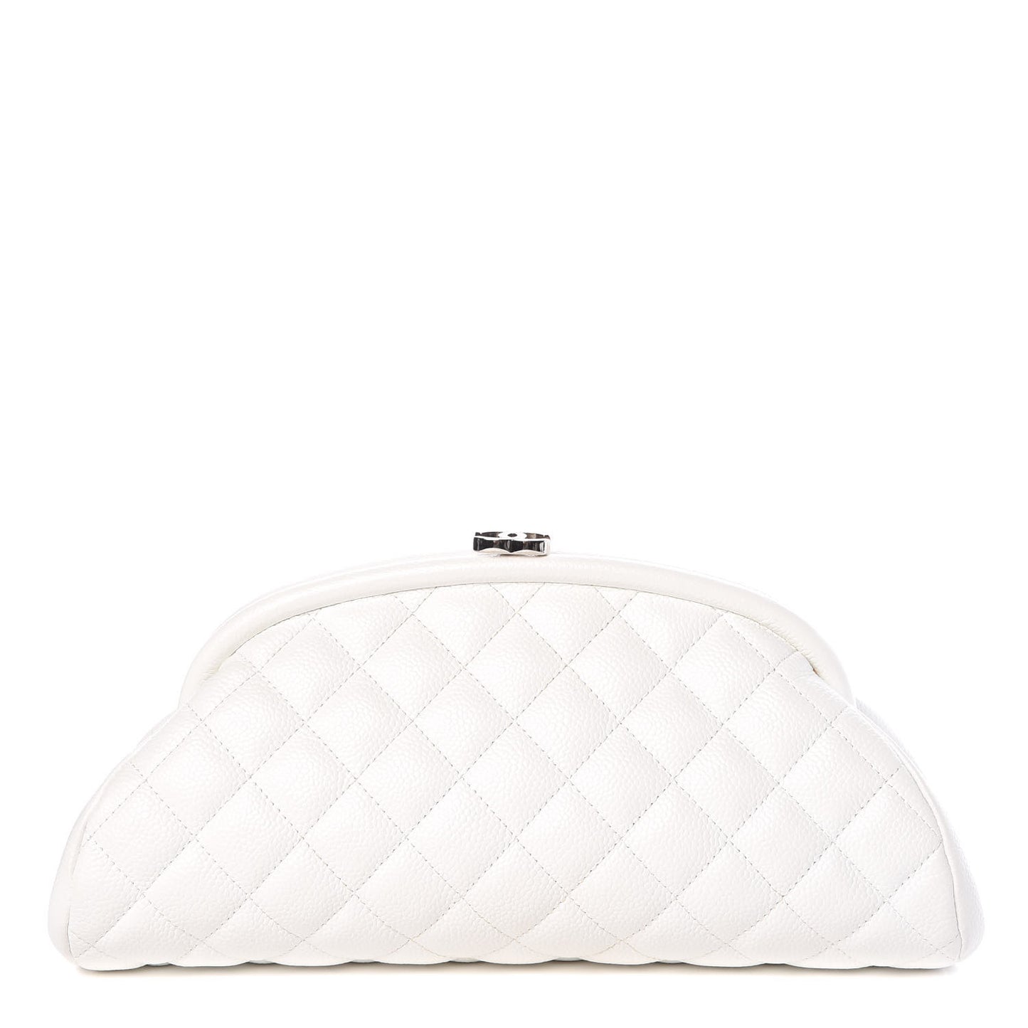 Caviar Quilted Timeless Clutch White