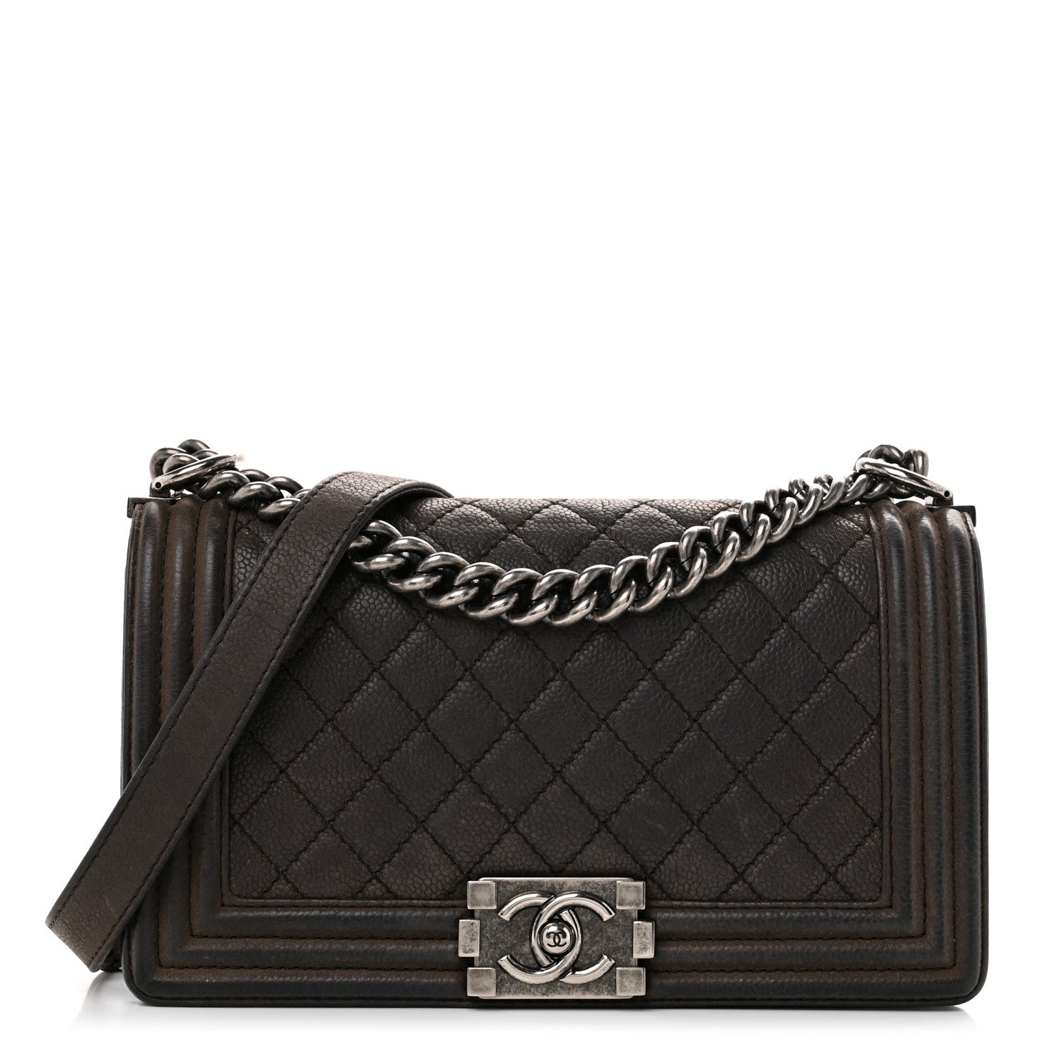 Chanel Iridescent Caviar Quilted Medium Boy Flap Dark Grey 1 of 11