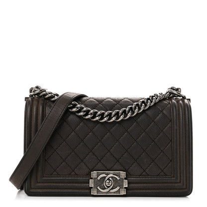 Chanel Iridescent Caviar Quilted Medium Boy Flap Dark Grey 1 of 11
