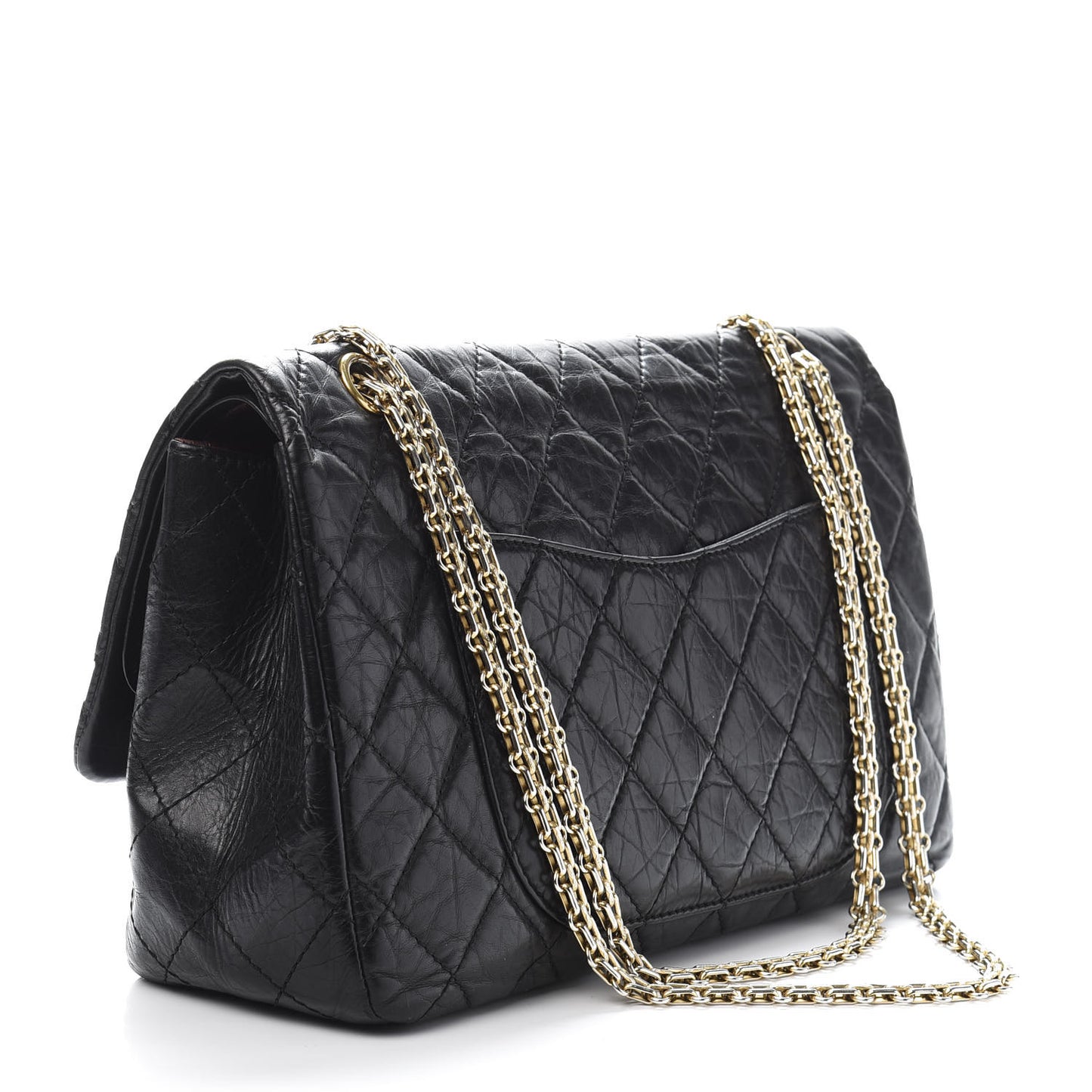 Aged Calfskin Quilted 2.55 Reissue 227 Flap Black
