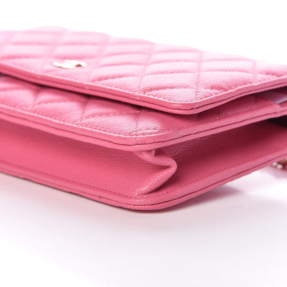 Chanel Caviar Quilted Wallet on Chain WOC Pink 6 of 11