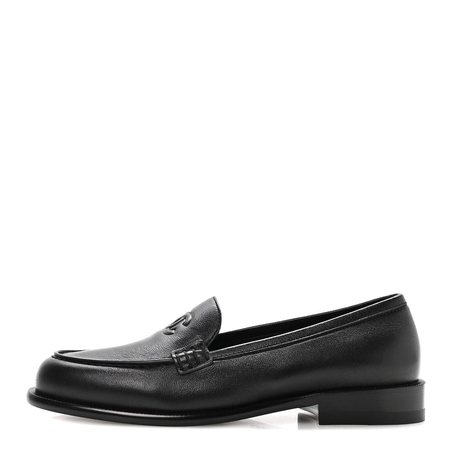 Lambskin CC Mocassin Loafers 37.5 Black