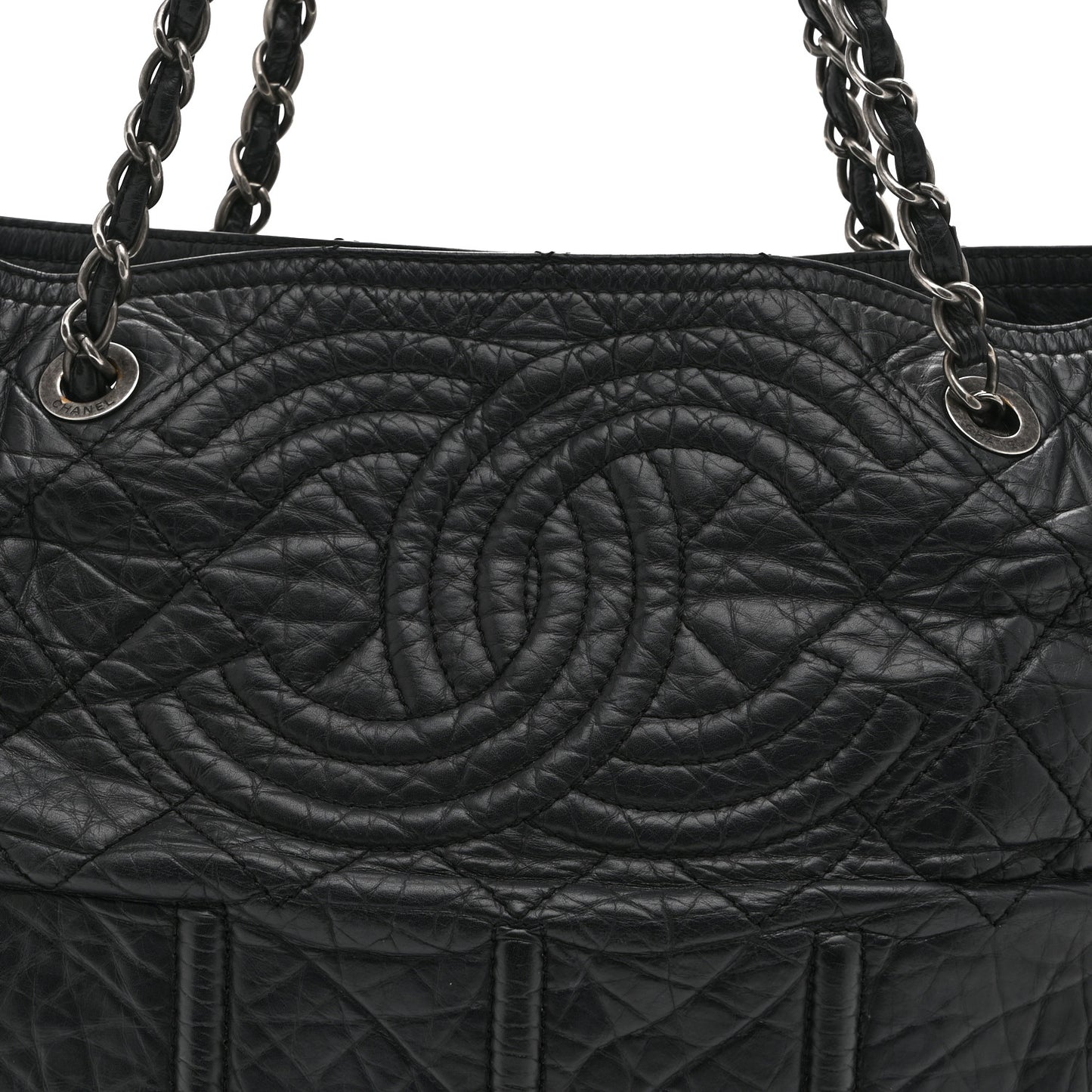 Calfskin Small Shopping in Moscow Tote Black