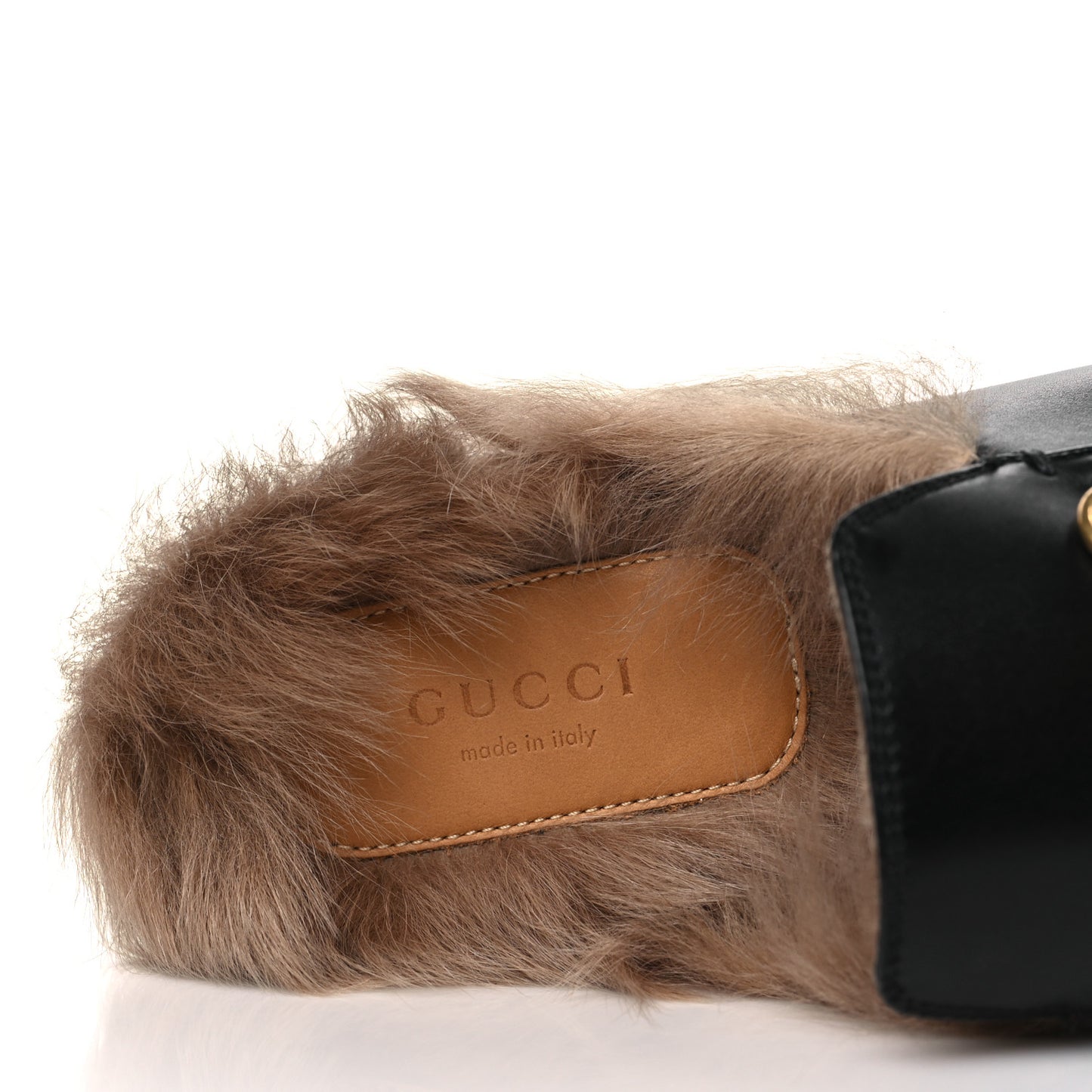 Calfskin Fur Womens Princetown Slippers 39 Black