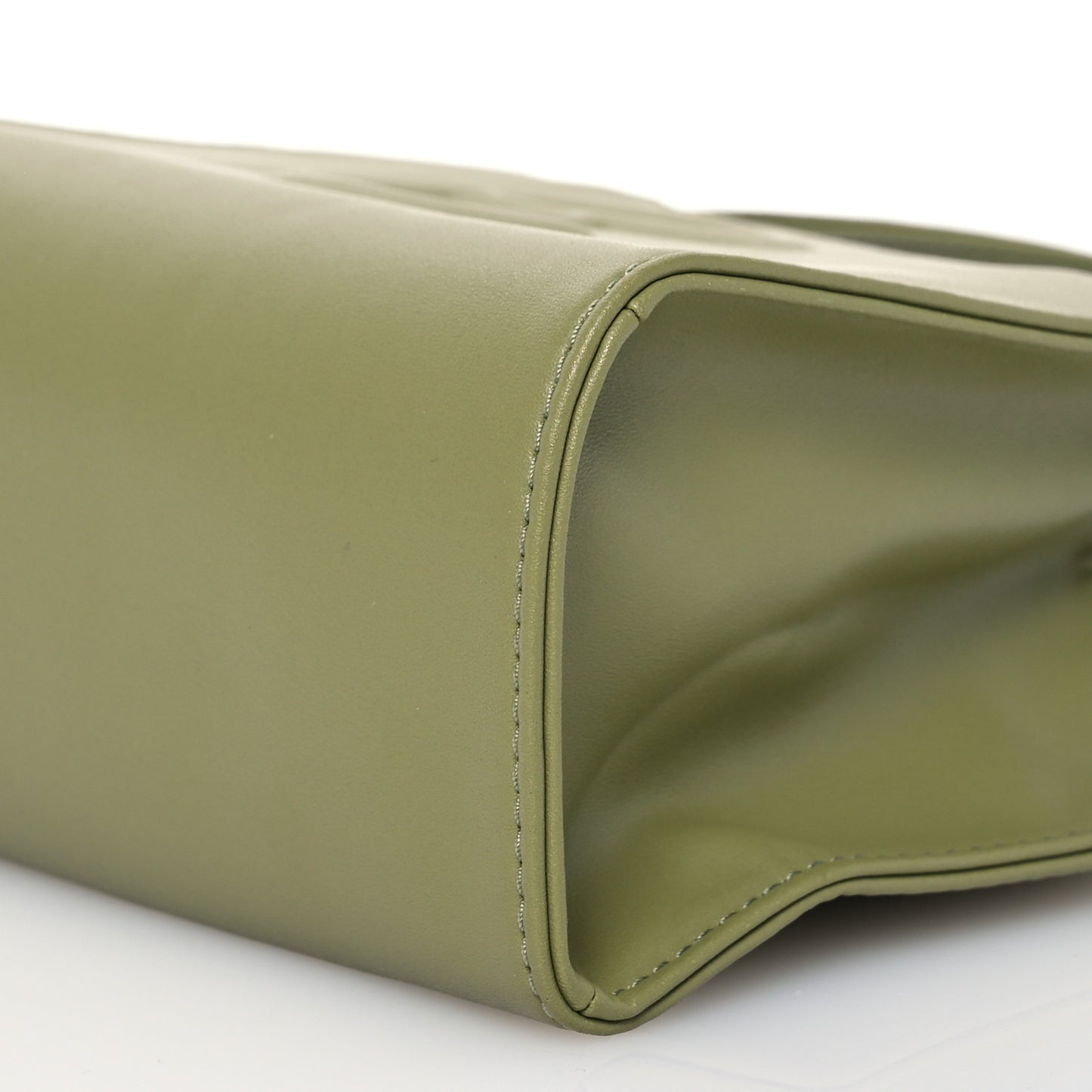 Vegan Leather Small Shopping Bag Drab