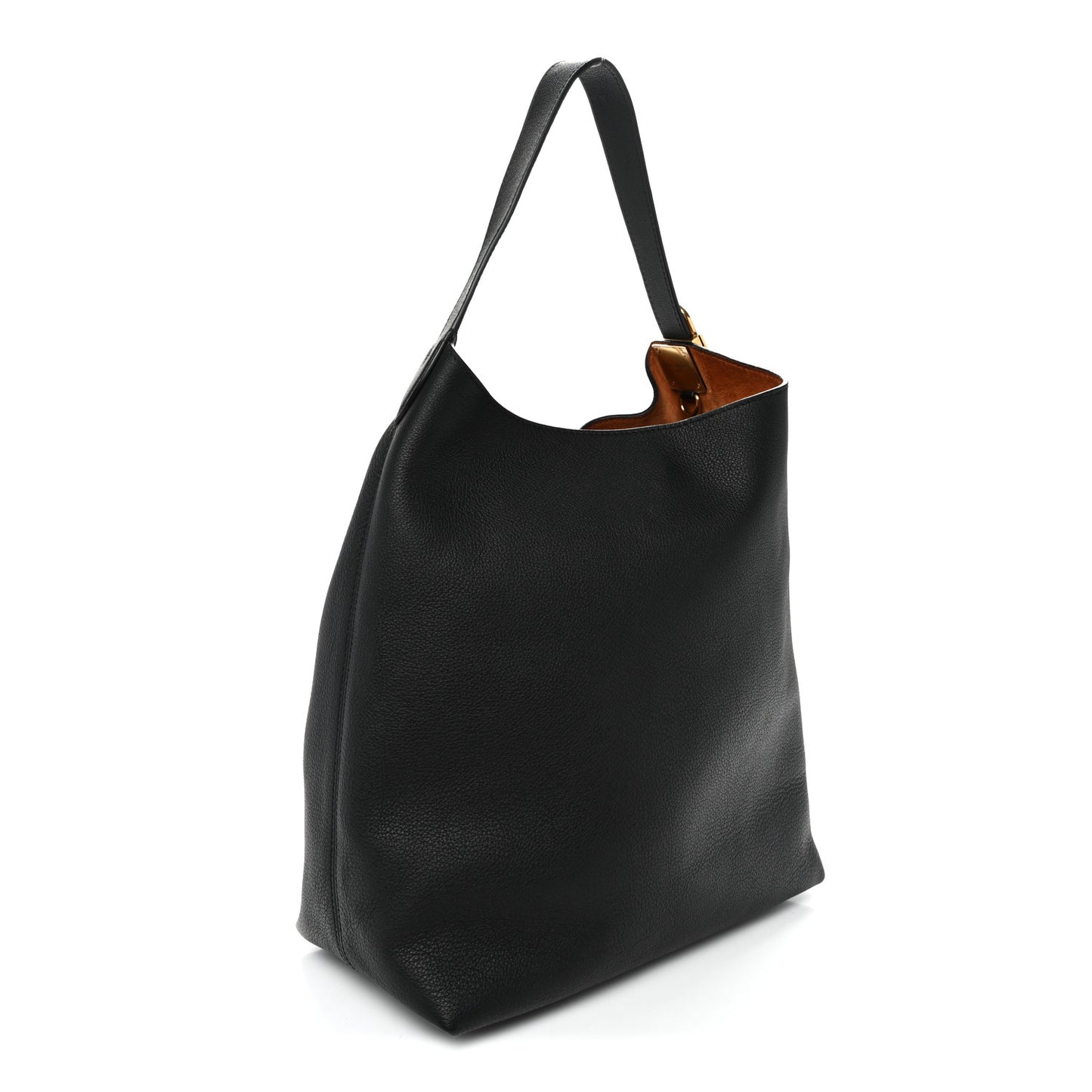 Grained Calfskin Low Key Hobo MM Black