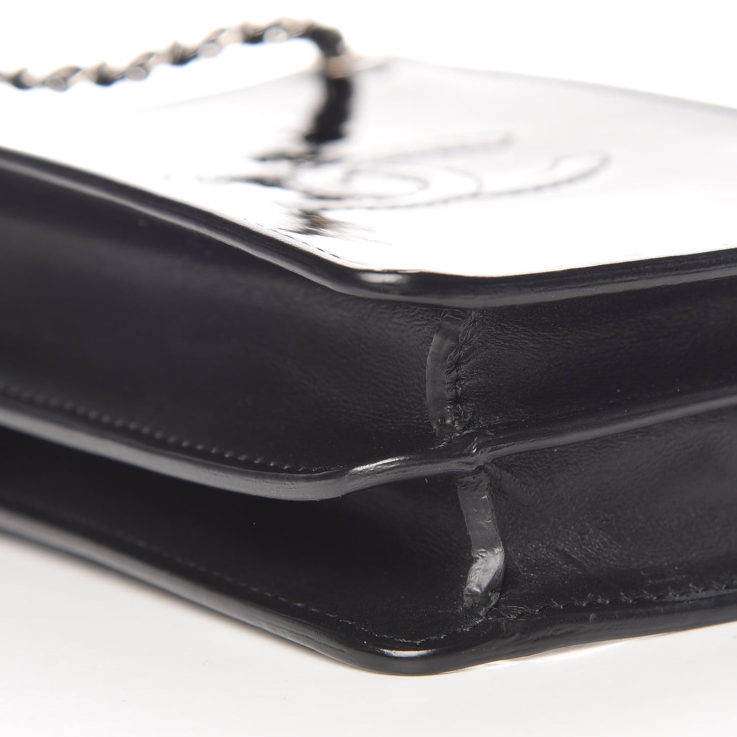 Patent CC Phone Holder Crossbody Black