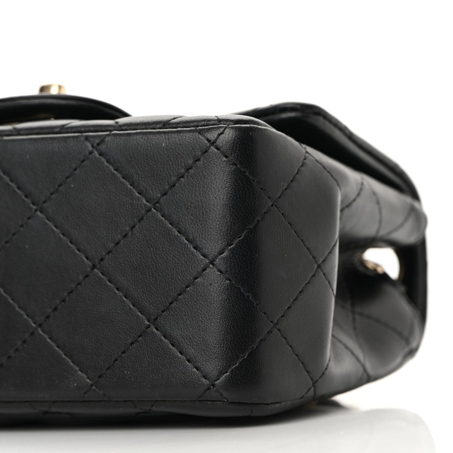 Lambskin Quilted Mini Square Flap Black