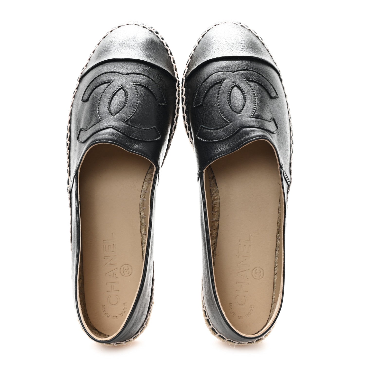 Chanel Lambskin CC Espadrilles 38 Black 2 of 10