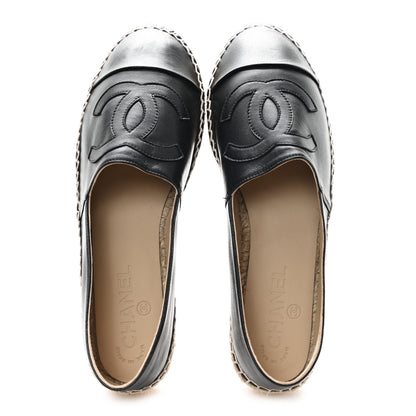 Chanel Lambskin CC Espadrilles 38 Black 2 of 10