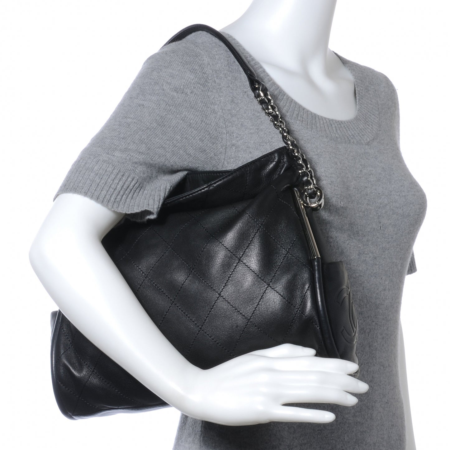 Lambskin Medium Ultimate Soft Tote Black