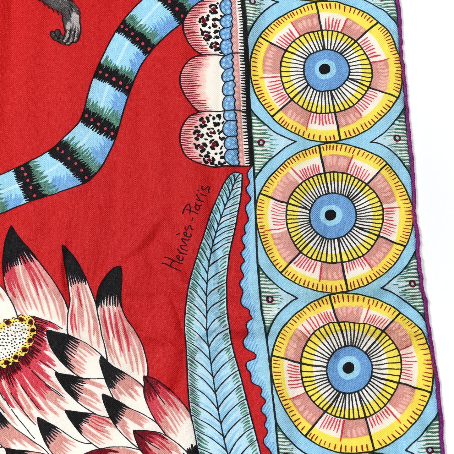 Cashmere Silk The Savana Dance Shawl 140 Rouge Turquoise Jaune
