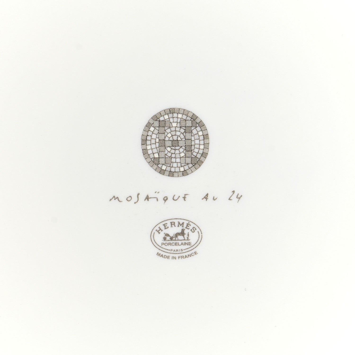 Hermes Porcelain Mosaique Au 24 Sushi Plate Platine 5 of 8