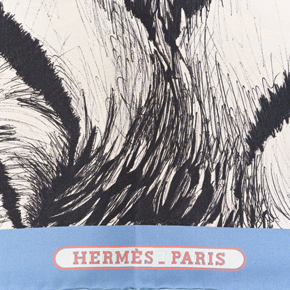Hermes Silk Carre Double Face Tigre Royal Scarf 90 Ciel Anthracite Multi 3 of 4