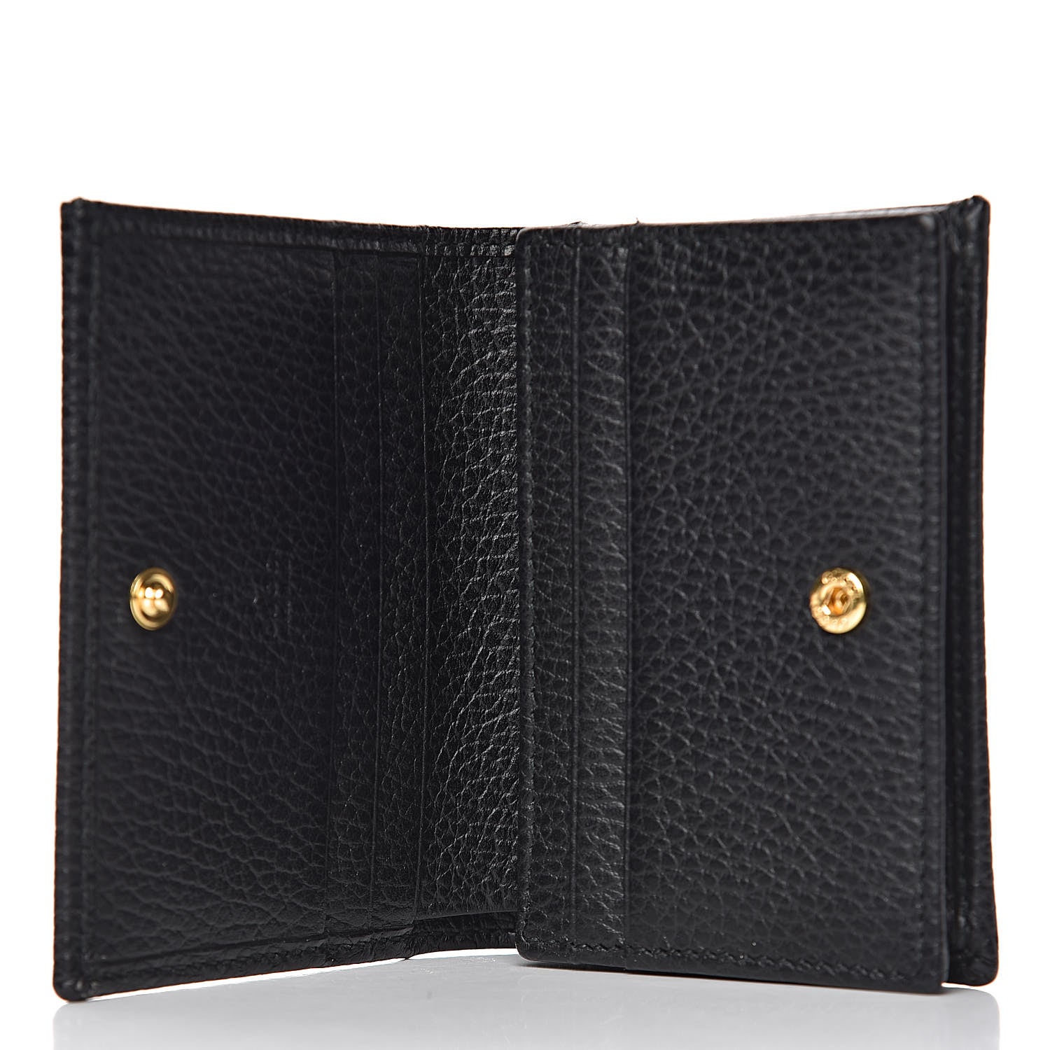 Gucci Pebbled Calfskin GG Marmont Card Case Black 5 of 9