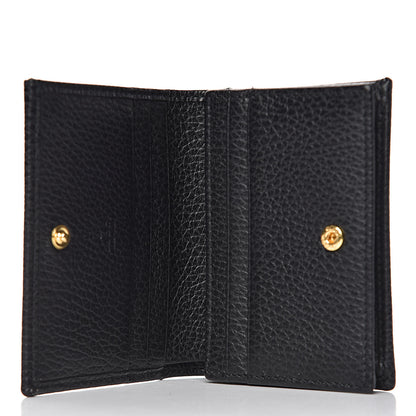 Gucci Pebbled Calfskin GG Marmont Card Case Black 5 of 9