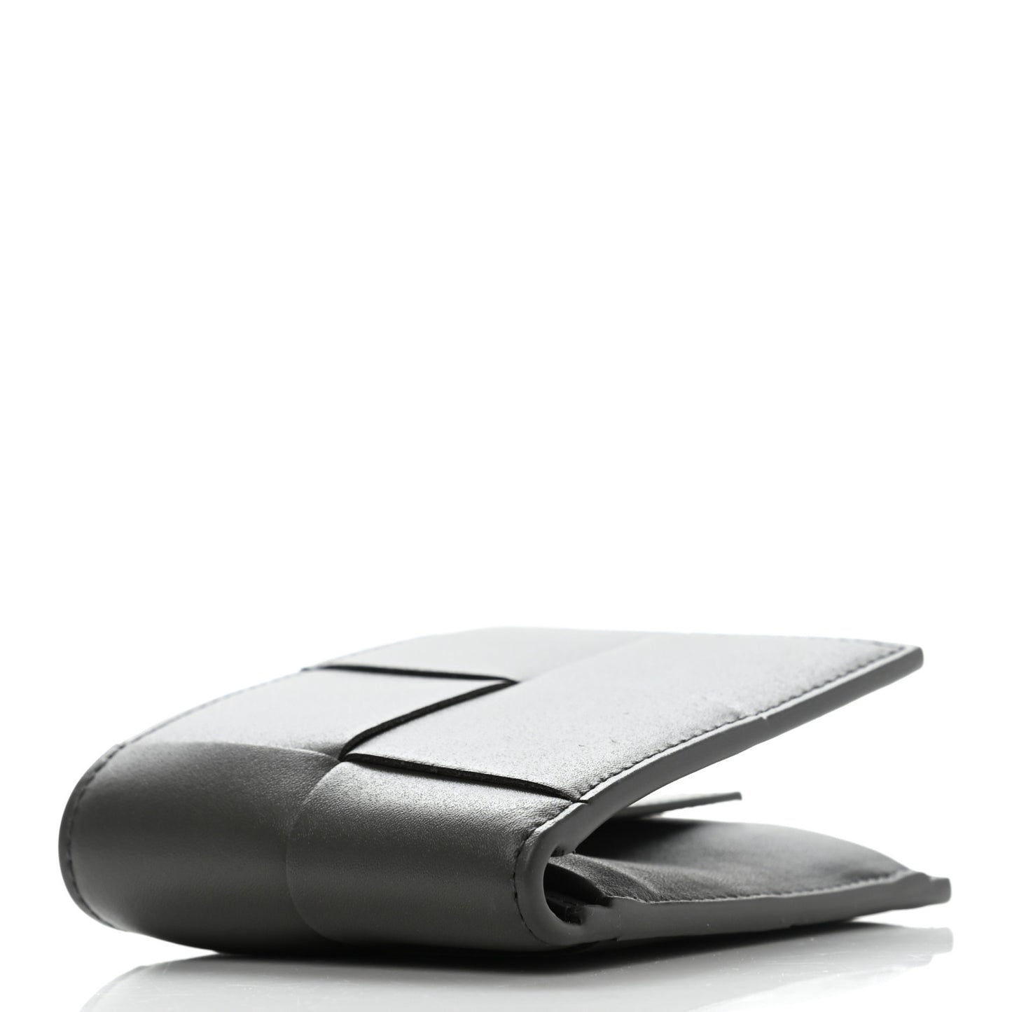 Calfskin Intrecciato Bi-Fold Wallet Light Graphite