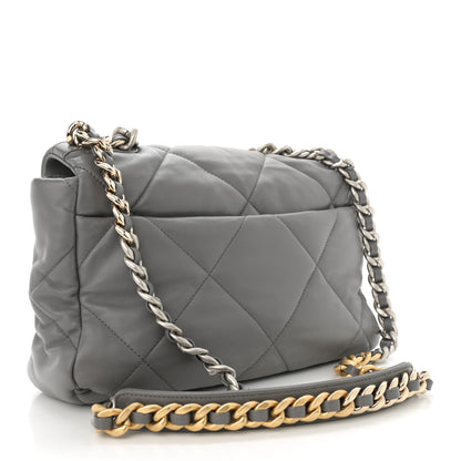 Chanel Lambskin Quilted Large Chanel 19 Flap Dark Grey 3 of 12