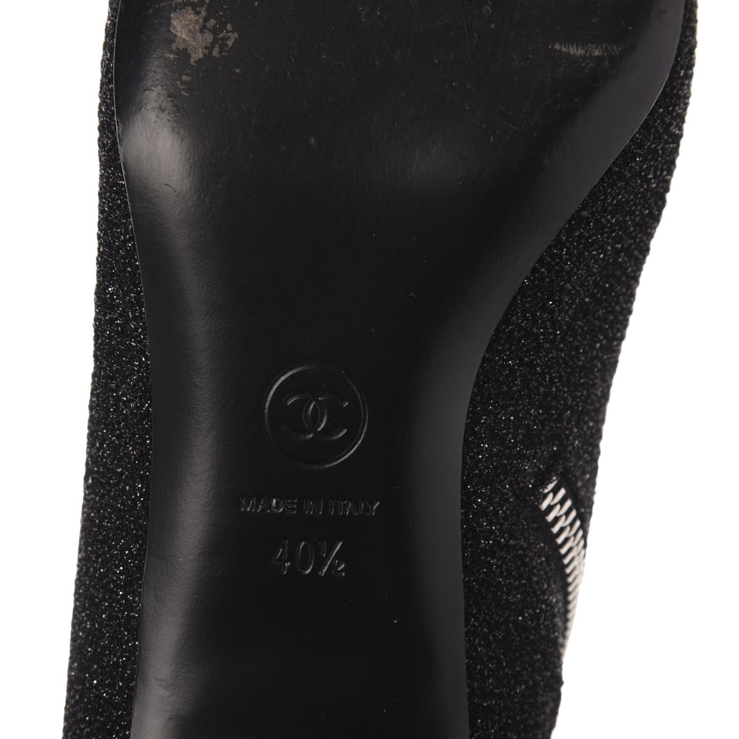 Glitter Patent Cap Toe Short Boots 40.5 Black