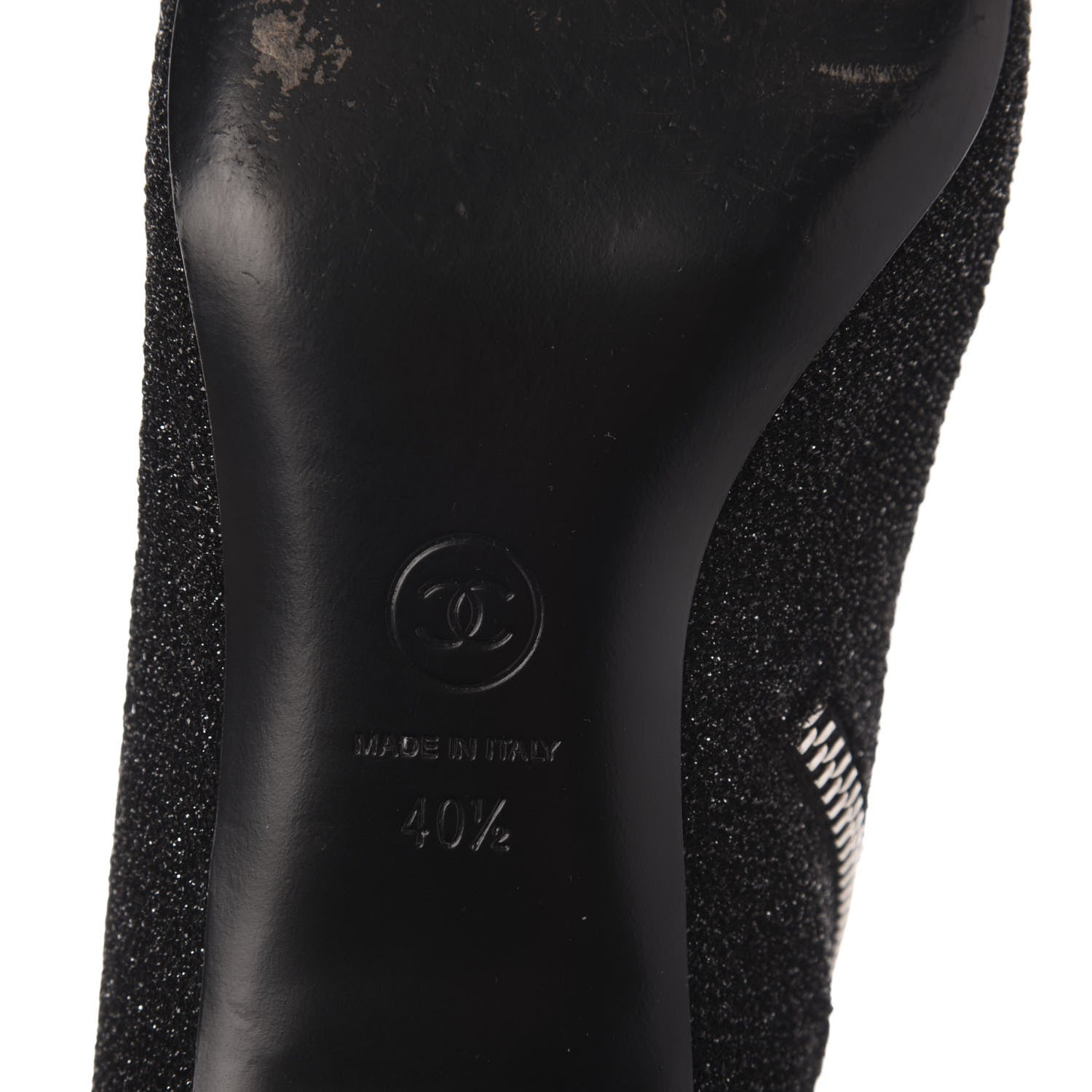 Chanel Glitter Patent Cap Toe Short Boots 40.5 Black 7 of 9