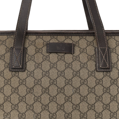 Gucci GG Supreme Monogram Medium Zippered Shopping Tote Dark Brown 8 of 18