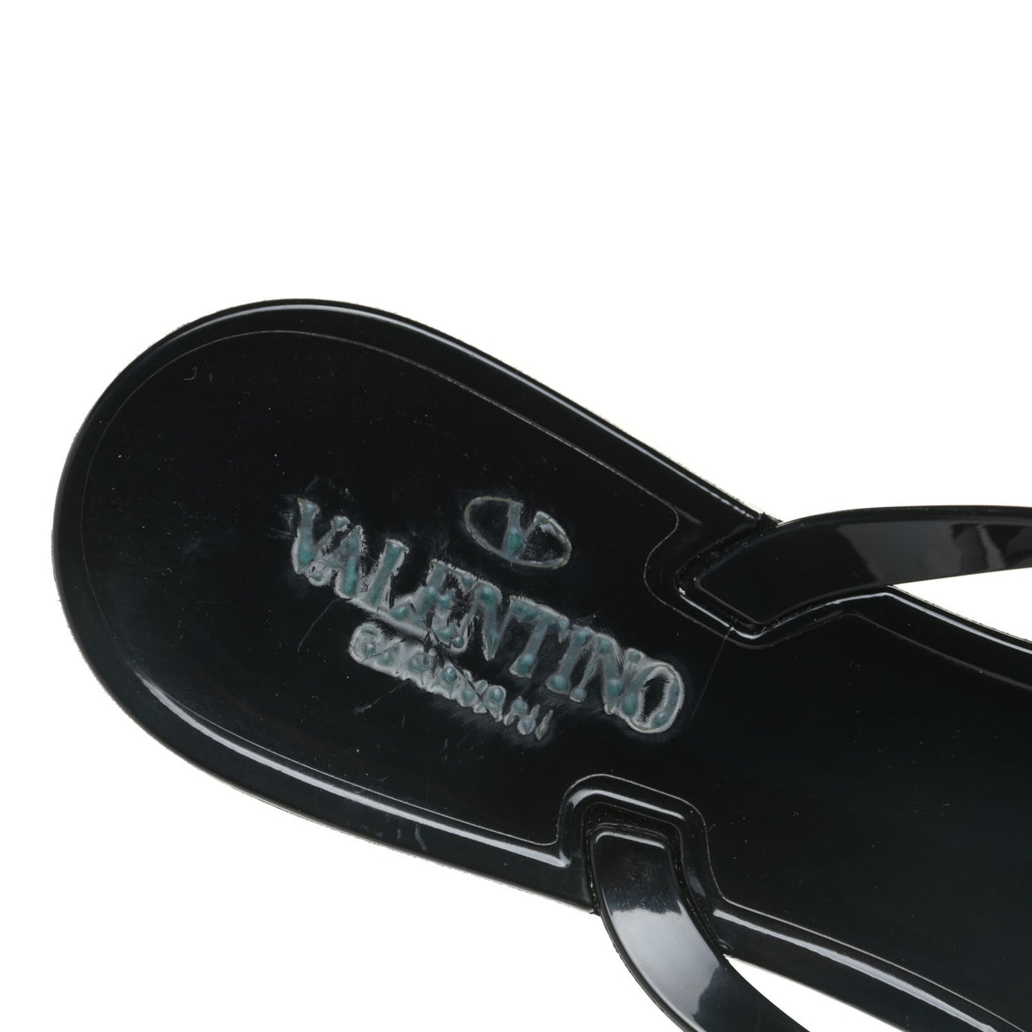 PVC Jelly Rockstud Bow Thong Sandals 41 Black