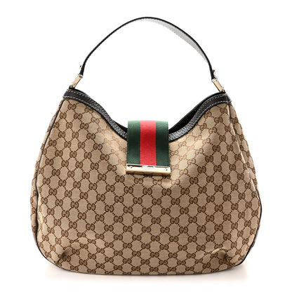 Gucci Monogram Large New Ladies Web Hobo Dark Brown 1 of 10