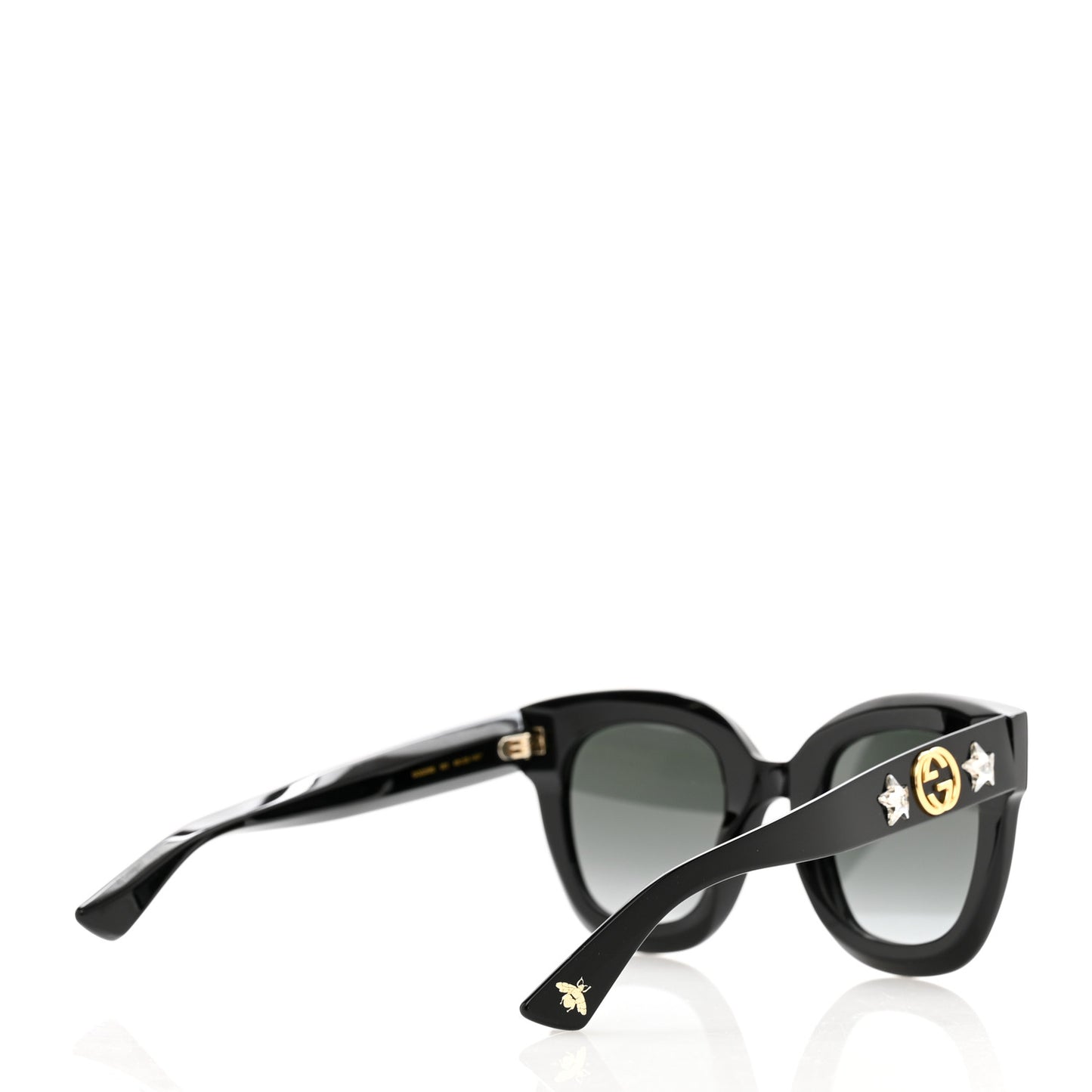 Acetate Crystal Star Round Frame Sunglasses GG0208S Black