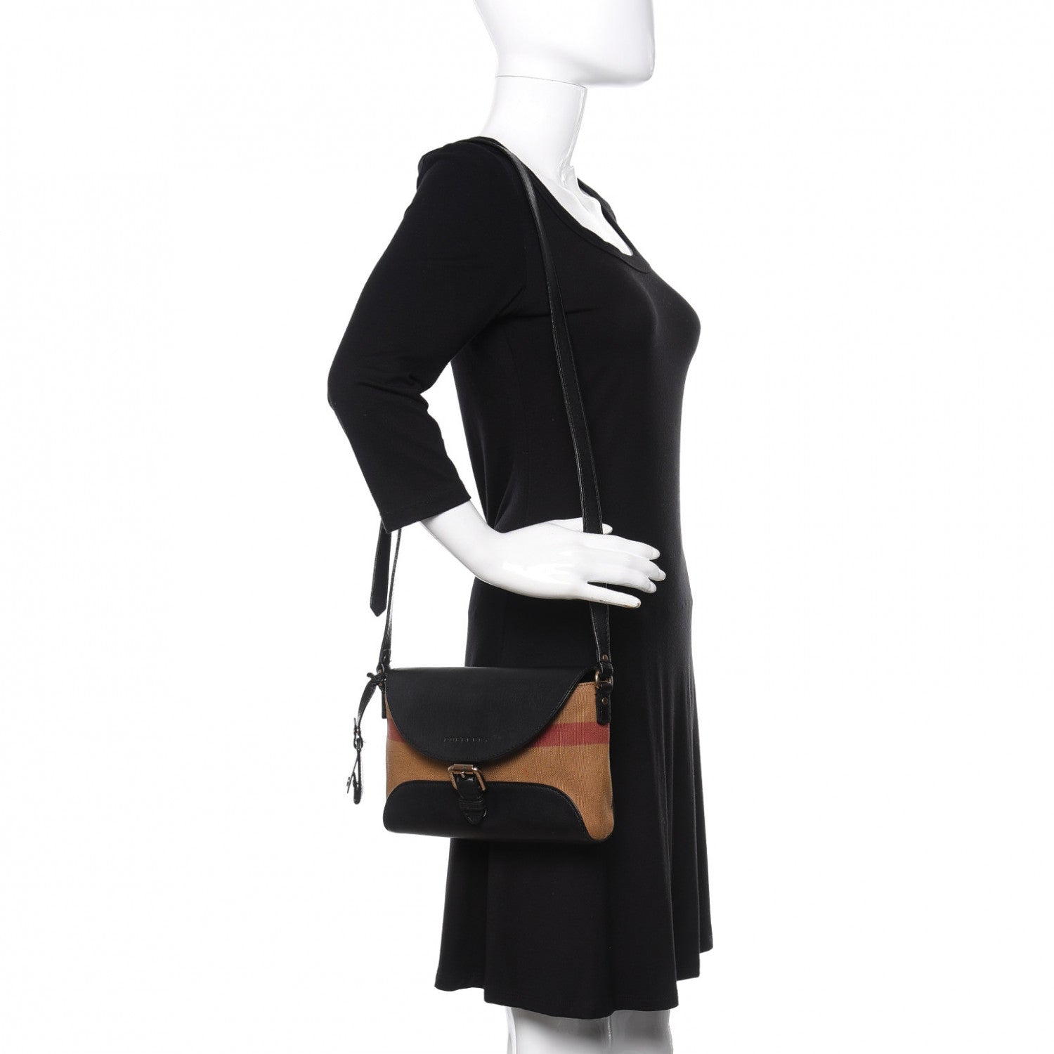 Burberry Canvas Mega Check Small Henham Crossbody Black 2 of 10