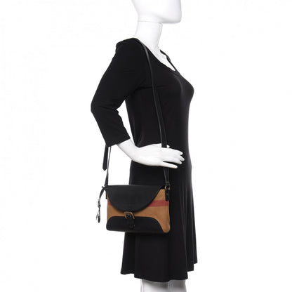 Burberry Canvas Mega Check Small Henham Crossbody Black 2 of 10