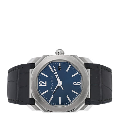 Bulgari Stainless Steel Alligator 38mm Octo Automatic Watch Blue 2 of 6
