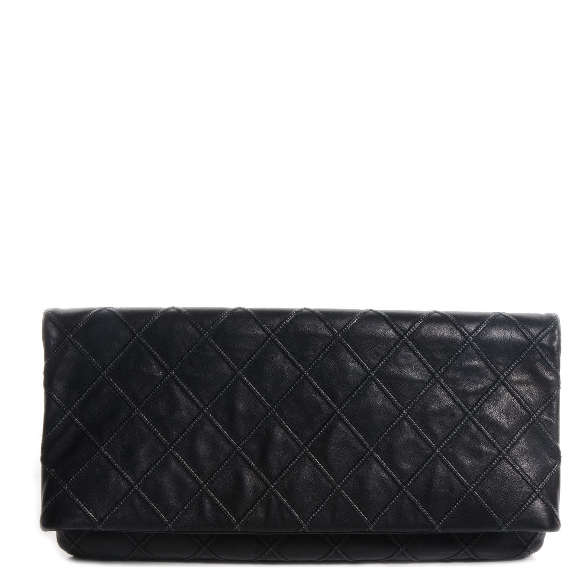 Chanel Calfskin Stitched Thin City Clutch Black 1 of 8